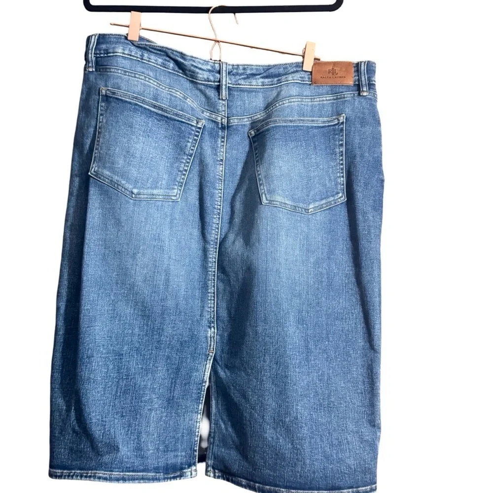 Lauren Ralph Lauren Blue Denim Midi Skirt
